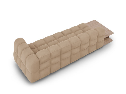 Cosmopolitan Design linker modulaire bank Sky 4-zits, flueel, zand - 102x297x70cm
