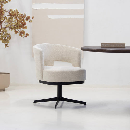 DÉJA Living Eetkamerstoel Léo - Beige - Draaibaar - Set van 2 - vtwonen shop