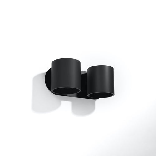 Sollux Lighting Wandlamp ORBIS 2 zwart - 26x12x10cm