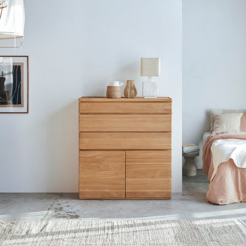 Tikamoon Hoge commode in massief teak - Naturel - vtwonen shop