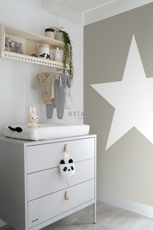 ESTAhome fotobehang ster taupe - 186 x 279 cm - 158706 - vtwonen shop