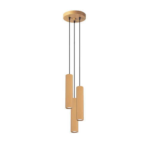 Sollux Lighting Hanglamp KARBON 3P goud - 19,5x19,5x108cm