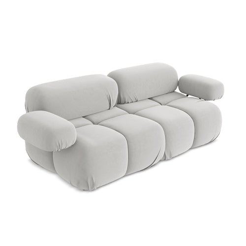 LaMiaSofa Tweezits modulaire bank Sanremo - velours - zilver - 190x96x70