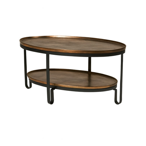 StarFurn Salontafel Kate - Ovaal Goud Metaal - 98x60x45cm - vtwonen shop