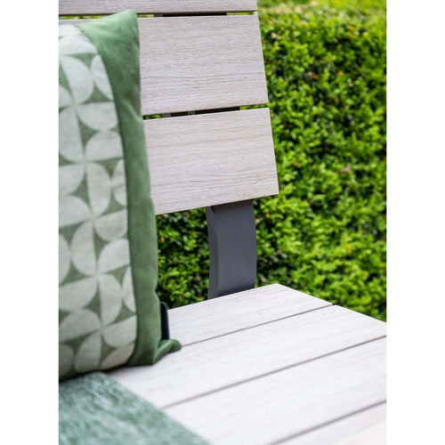 Jondal parkbank - carbon black - light teak Vironwood - L125 cm