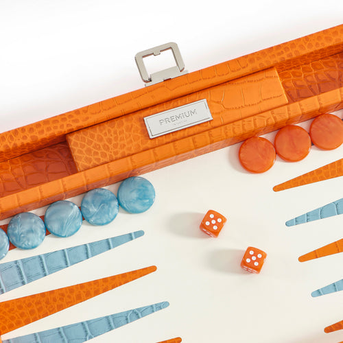 Premium Interiors - Backgammon - Gemiddeld BACKGAMMON - leer zonnekleur 38cm