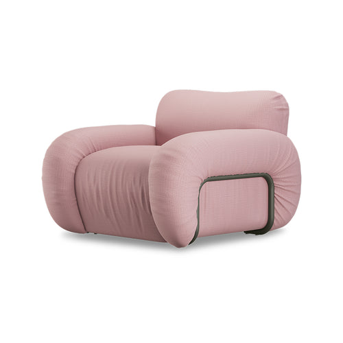 HKLIVING fauteuil Arc lounge – wise blossom – frame ash