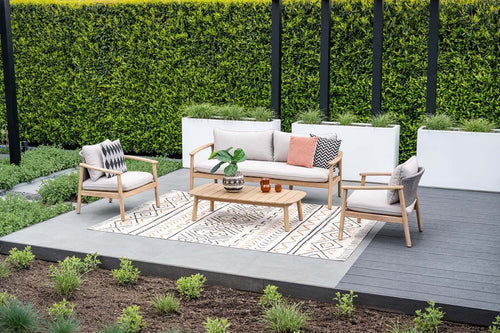 Eclipse loungeset - 4-dlg.-acaciahout met white wash - sand