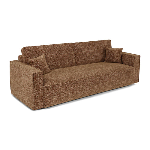 Premium Interiors - Slaapbank met opbergruimte  - stof met tweed-effect karamel 254cm