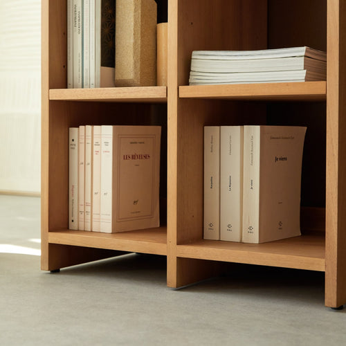 Tikamoon Lage boekenkast massief mahoniehout - Naturel