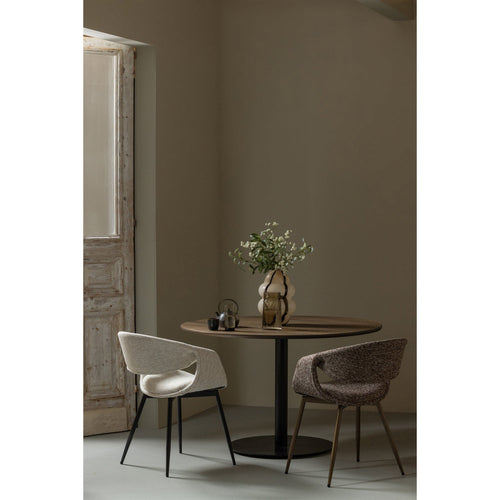 WOOOD eetkamerstoelen Yossi Metalen Koper Poot - Bruin - Set van 6