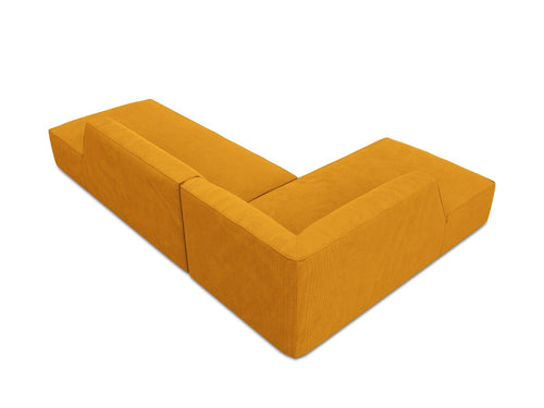 Micadoni linker hoekbank Ruby 4-zits, ribfluwelen, geel - 180x273x69cm