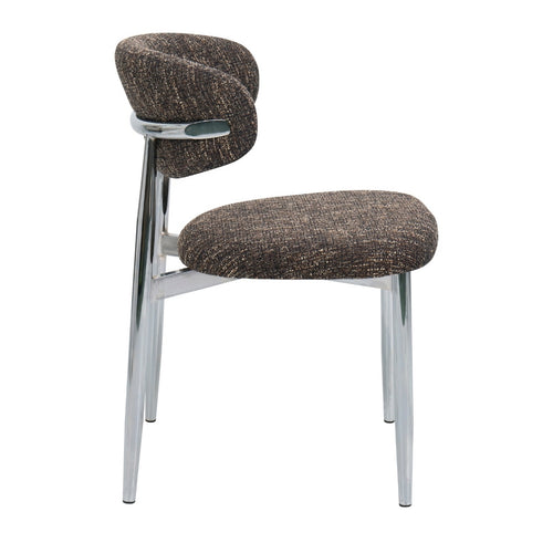 DÉJA Living Eetkamerstoel Skara - Donkerbruin/Chrome - Set van 2 - vtwonen shop