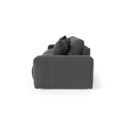 Premium Interiors - Bank  CHEER - zacht aanvoelende geweven stof  donker antraciet 220cm