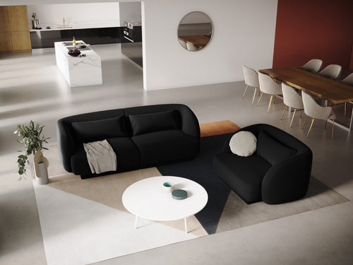 Cosmopolitan Design Fauteuil Tulum flueel, zwart - 90x103x70cm