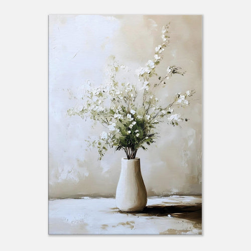 Artfulprints Canvas Artistic flowers in a vase canvas - 40x60 cm - Wit