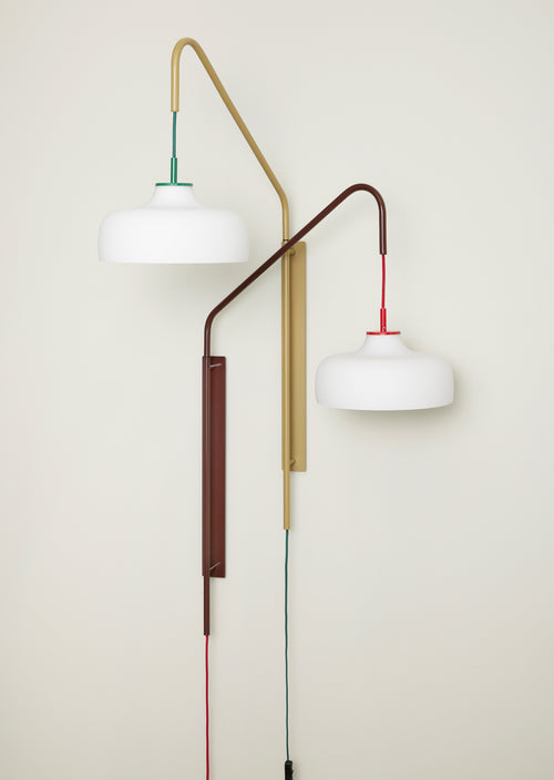 Hübsch wandlamp Current - glas/ijzer - 71x30xh111cm
