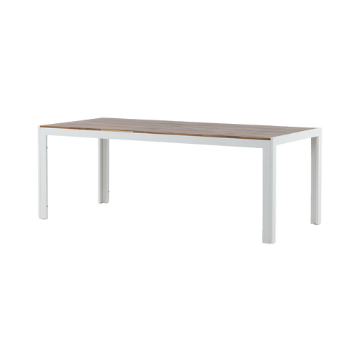 Nest outdoor Lasse Tuintafel Aluminium Wit - met Houten Tafelblad - vtwonen shop