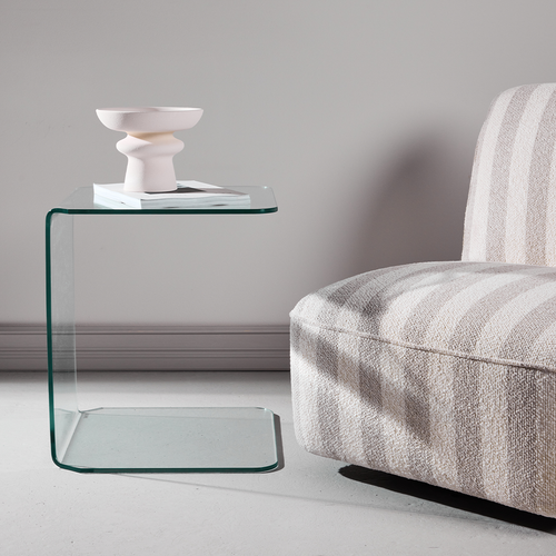 Nest living Cornelis Glazen Bijzettafels Transparant - 53 x 45 cm