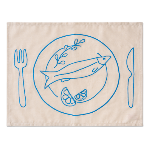 Kulu Club placemats - vis borden - linnenmix - set van 2 - vtwonen shop