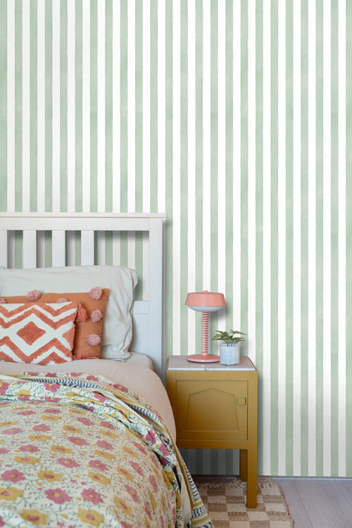 ESTAhome behang strepen groen en wit - 53 cm x 10.05 m - 131303 - vtwonen shop