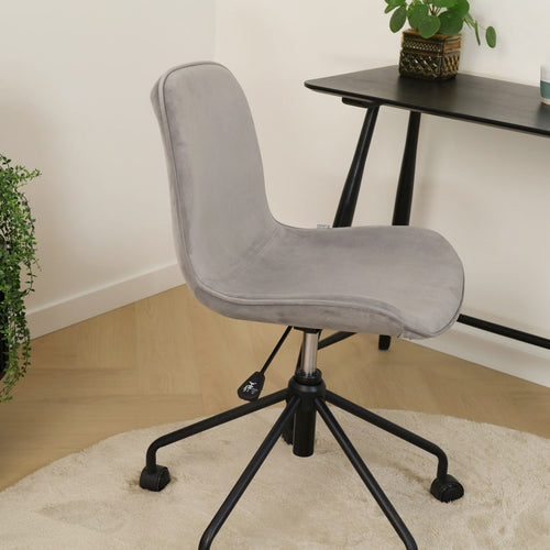 Nolon Nout-Fé Bureaustoel Grijs - Velvet - Zwart Onderstel - vtwonen shop