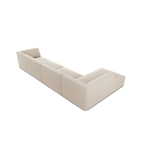 Cosmopolitan Design - Modulaire hoekbank links Siena 5-zits, flueel beige - 180x366x69cm