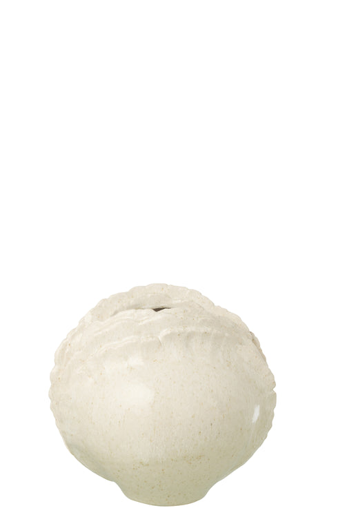 J-Line vaas - steengoed - wit - small
