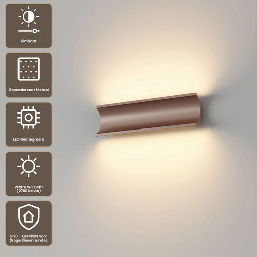 Artdelight Wandlamp Malibu 2L - Donker Brons