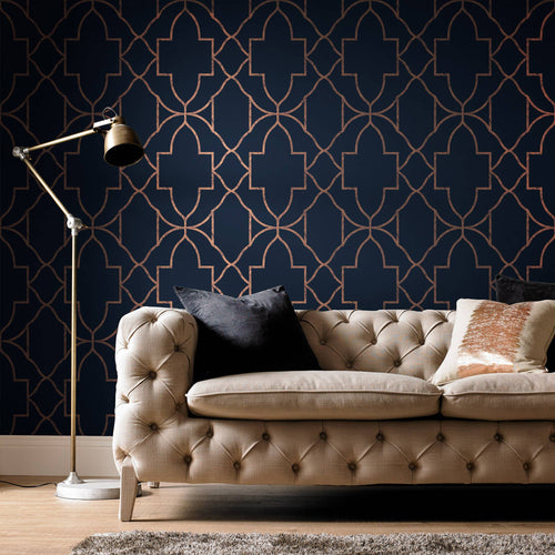 Graham & Brown Behang Versailles (Blauw) 1005x52cm