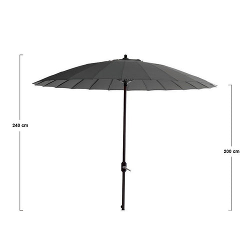 Manilla parasol - Ø250 cm - carbon black - donker grijs
