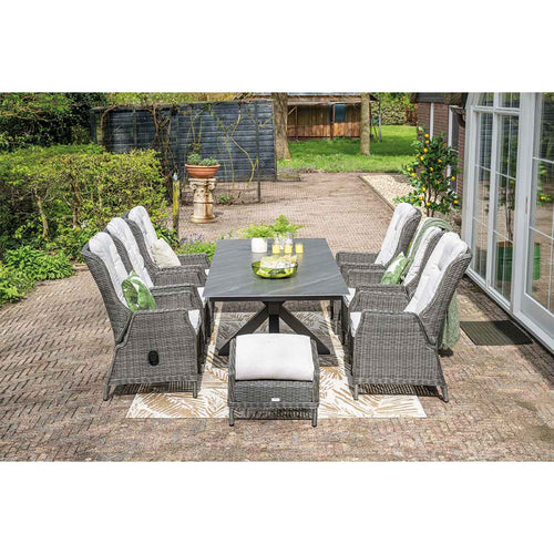 Garden Impressions loungestoel Marbella earl grey incl voetenbank