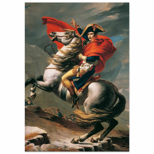 Artfulprints Poster met Lijst Jacques Louis David - Napoleon Bonaparte   - 50x70 cm - Meerkleurig