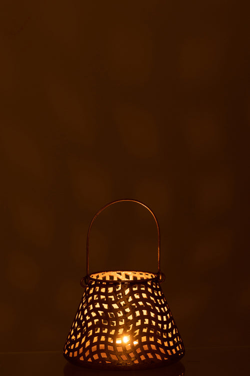 J-Line theelichthouder Oosters - metaal/glas - goud - vtwonen shop