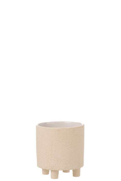 J-Line bloempot Zand - keramiek - beige - small - Ø 15 cm - vtwonen shop