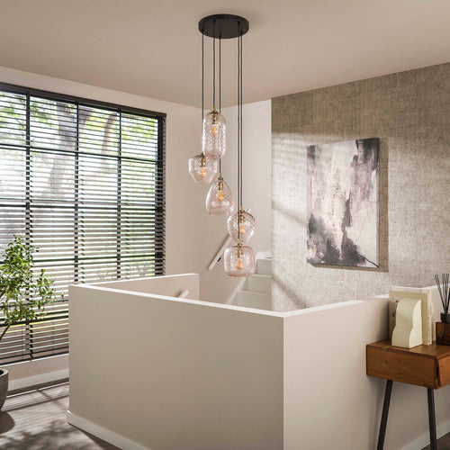 Giga Meubel Hanglamp Patch Pattern - Glas - 5-Lichts - 40x40x180cm - vtwonen shop