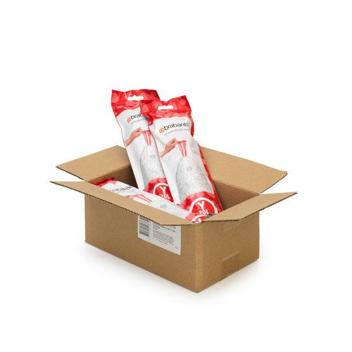 Brabantia PerfectFit Afvalzak, code Y, 20 liter, 120 stuks, set van 6 rollen - White
