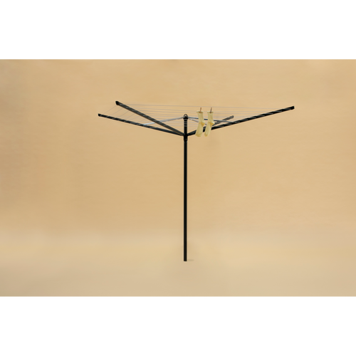 Brabantia Droogmolen Topspinner, 50 meter met metalen grondanker, doorsnede 45 mm - Anthracite