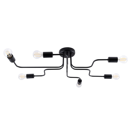 Sollux Lighting Kroonluchter VECTOR 6 zwart - 80x64x15,5cm