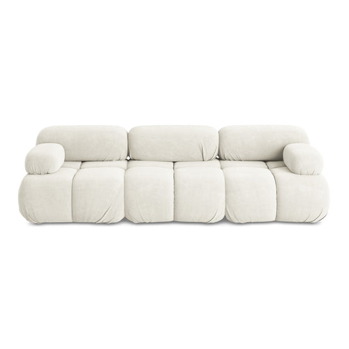 LaMiaSofa 3-zits bank Sanremo - chenille stof - wit - 285x96x70