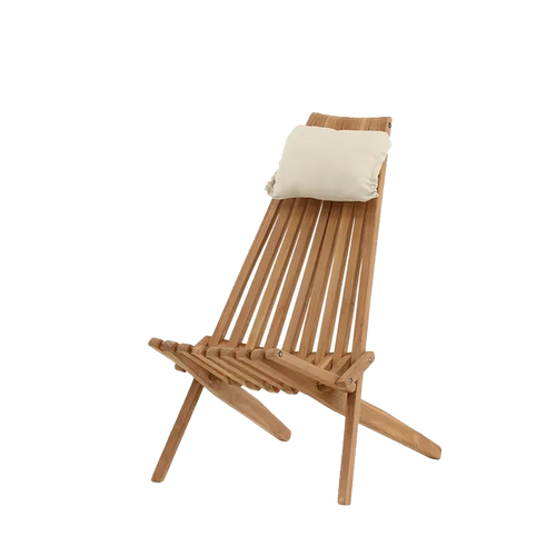 Nest outdoor Frida houten tuinstoel naturel - met hoofdkussen