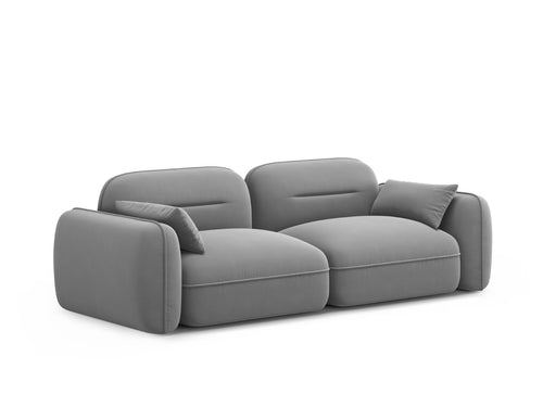 Cosmopolitan Design Modulaire bank Sydney 3-zits, flueel, lichtgrijs - 90x230x70cm