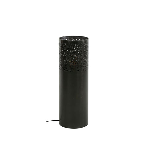 Giga Meubel Vloerlamp Cilinder - Zwart Nikkel - 60x20x20cm