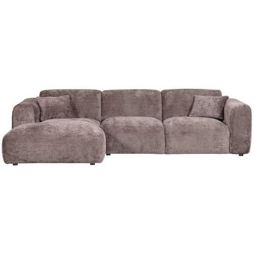 WOOOD chaise longue links Cloud - Chenille - Taupe - 80x280x165 cm - vtwonen shop