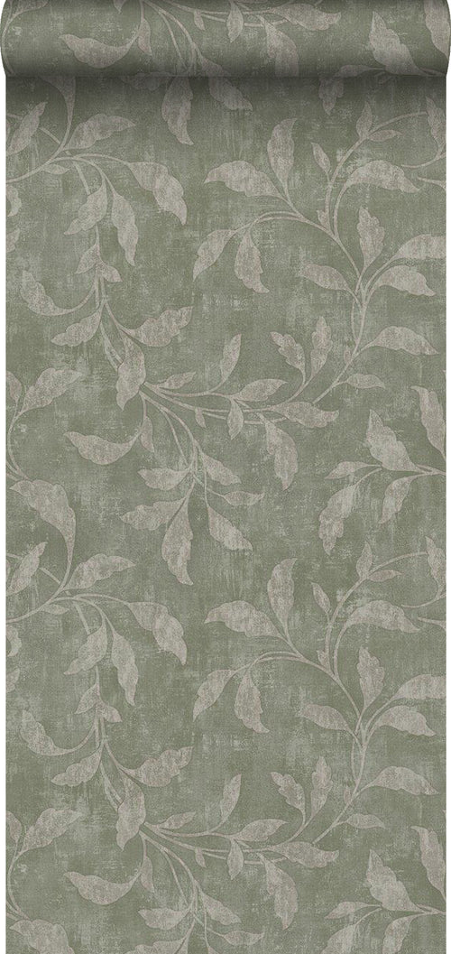 Borastapeter behang bladeren vergrijsd groen - 53 cm x 10.05 m - 660276 - vtwonen shop