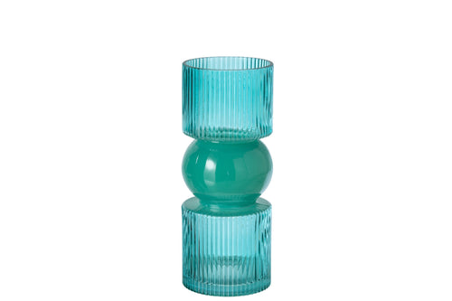 J-Line vaas - glas - turquoise - small