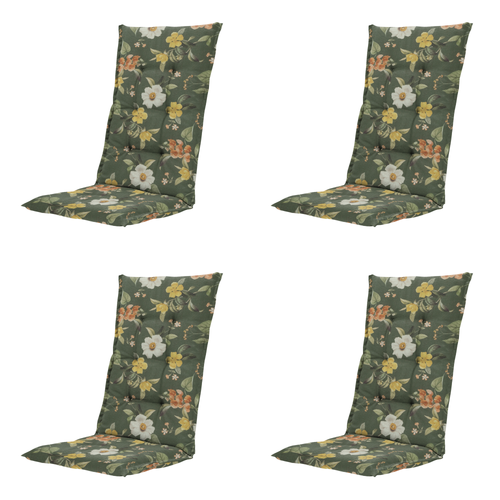 Madison tuinstoelkussen hoge rug Julliete - multikleur - 123x50x5cm - set van 4