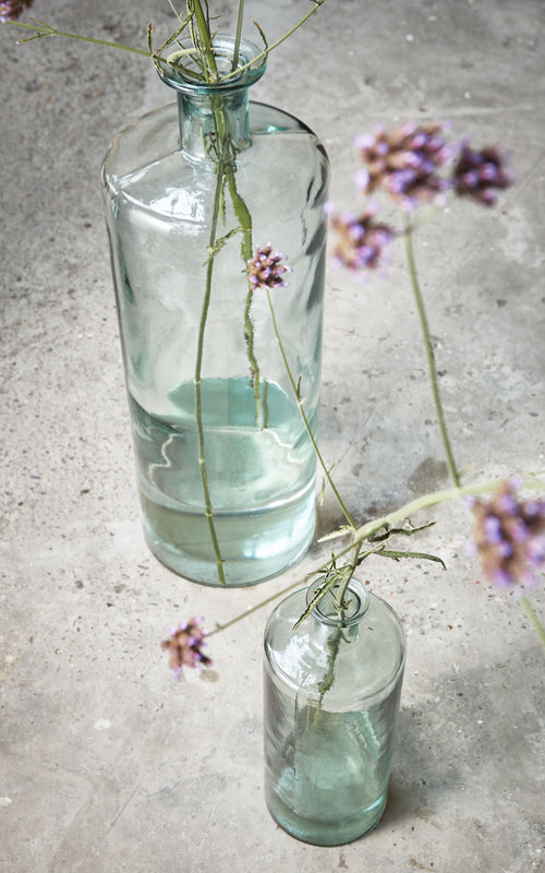 Mica Decorations Guan Fles Vaas - H75 x Ø25 cm - Gerecycled Glas - Transparant