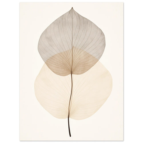 Artfulprints Poster Japandi leaf   - 30x40 cm - Taupe