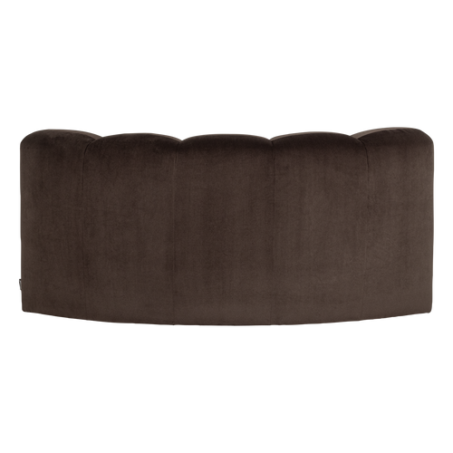 WOOOD eetbank halfronde hoek rugleuning Mojo - Velvet - Bruin - 83x152x73